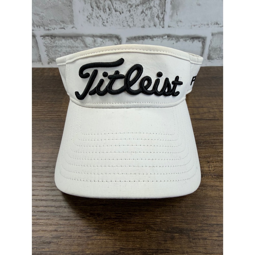 Titleist White Golf Visor Pro V1 FootJoy FJ Adjustable Strap Hat Unisex
